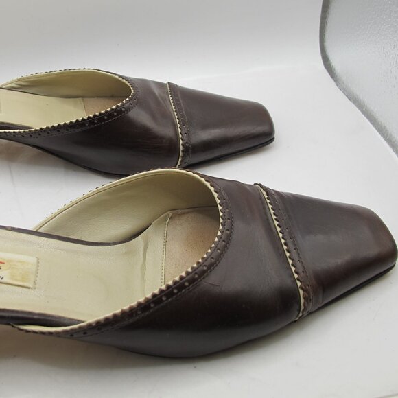 Talbot’s dark brown leather slide with bone stitching detail  8.5N - Picture 3 of 8